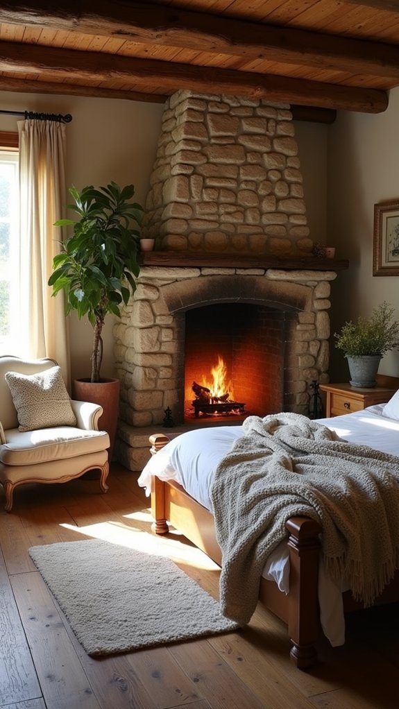 cozy natural charm fireplace