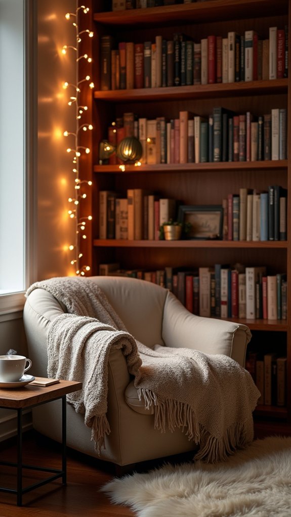 cozy nook with string lights