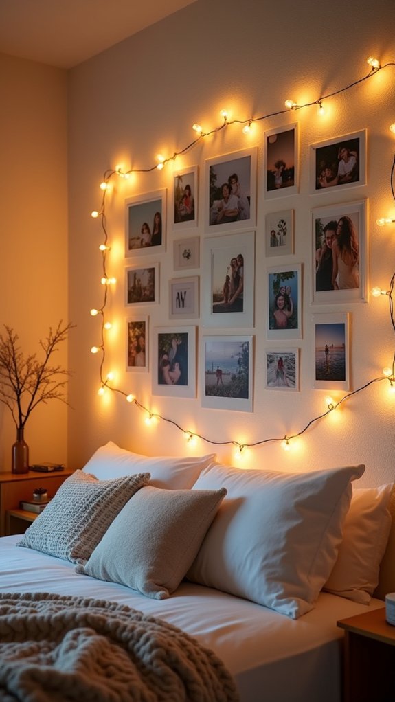cozy photo wall display