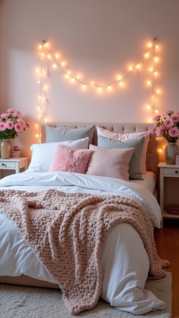 cozy pillows and throws
