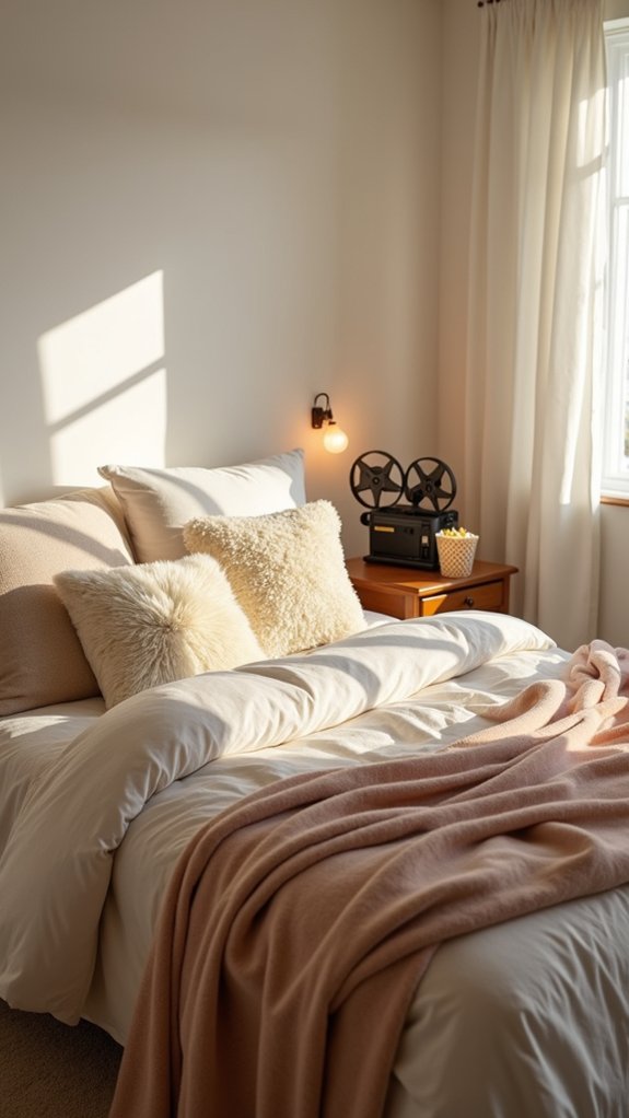 cozy pillows enhance movie night