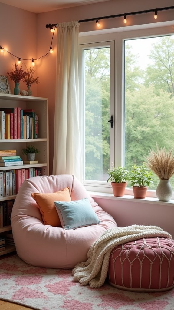 cozy reading corner setup