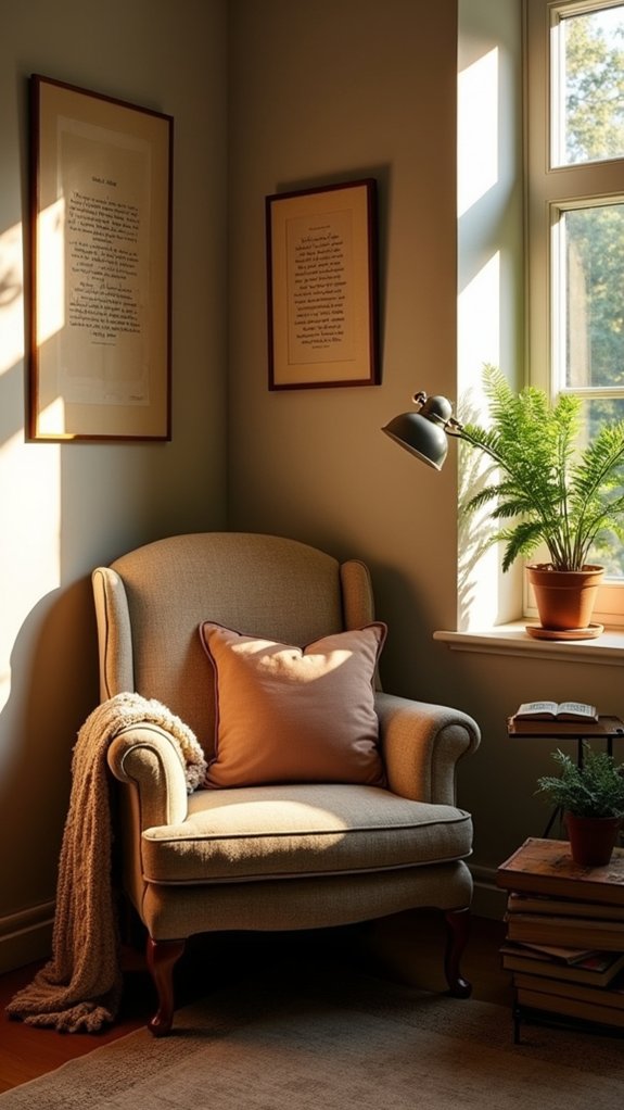 cozy reading nook lighting