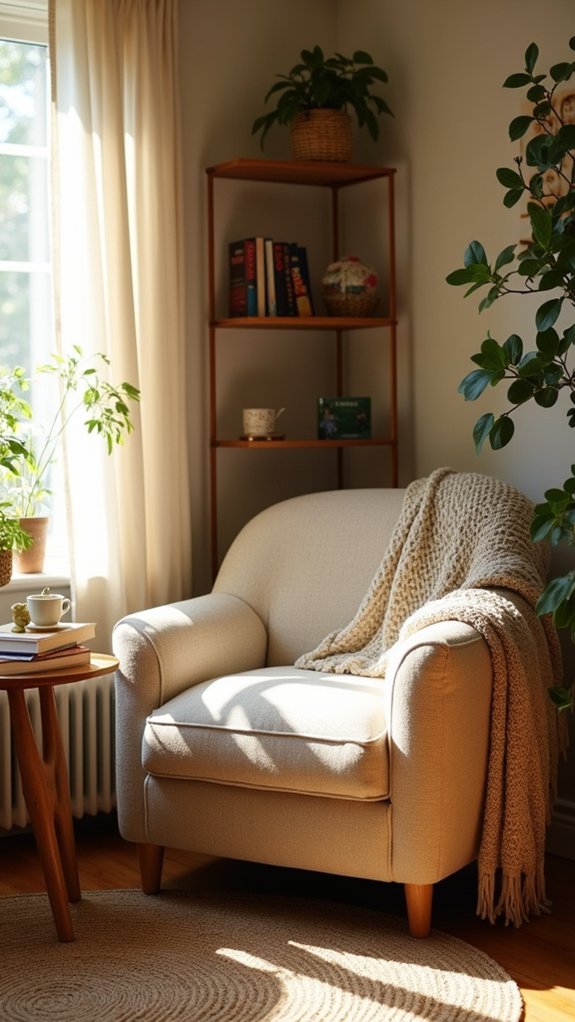 cozy reading nook setup