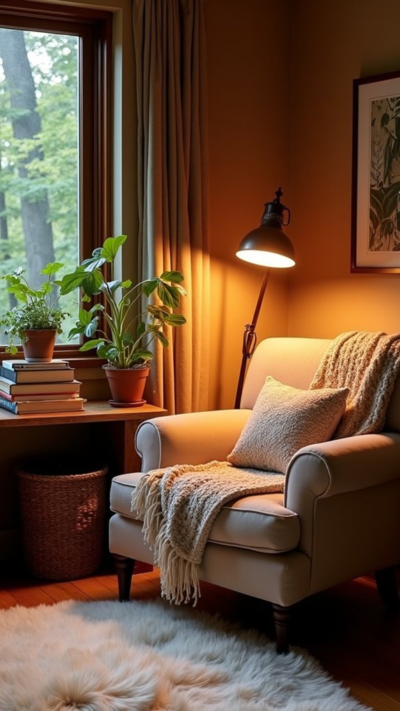 cozy reading nook setup