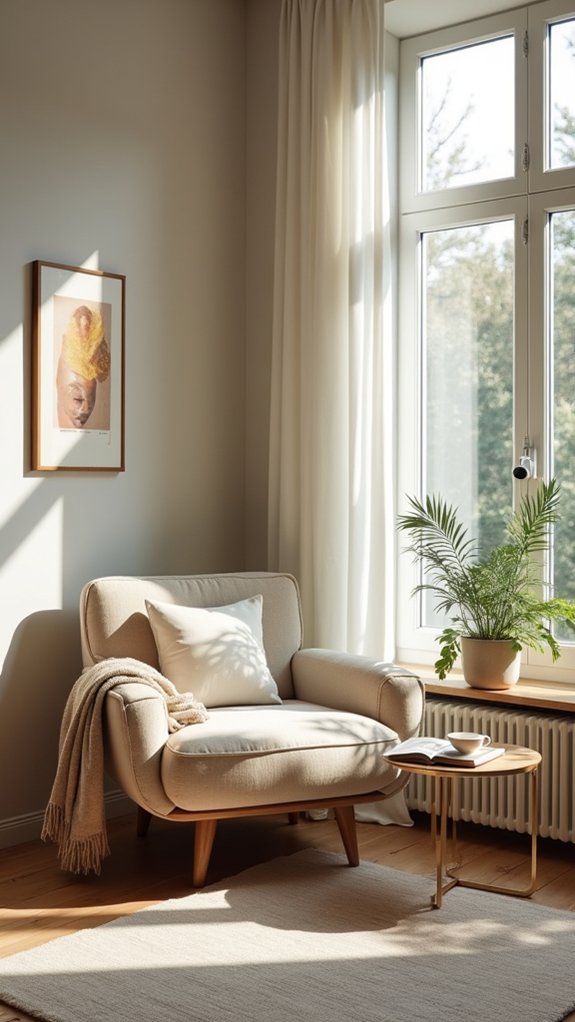 cozy reading nook setup