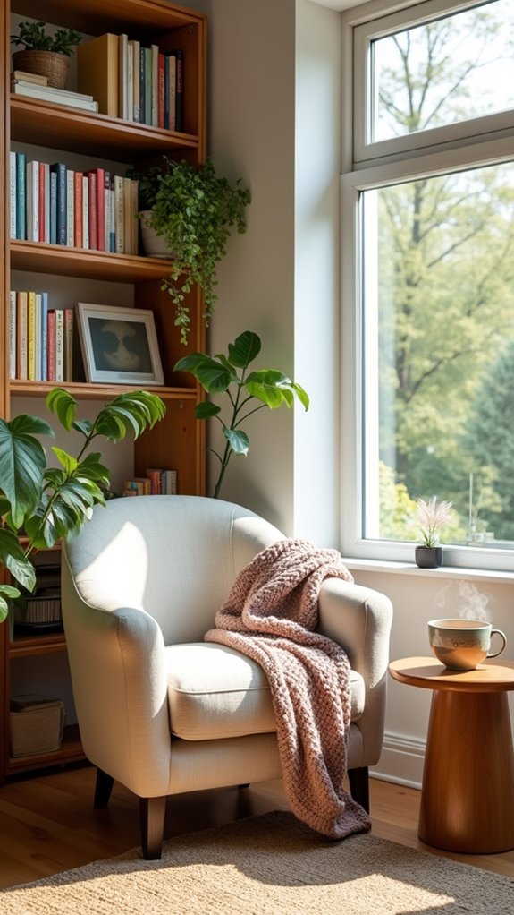 cozy reading nook setup