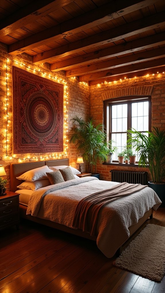 cozy retreat with string lights