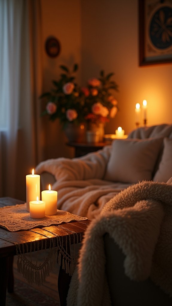 cozy romantic candle ambiance