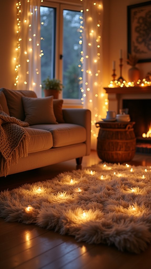 cozy rug with lights