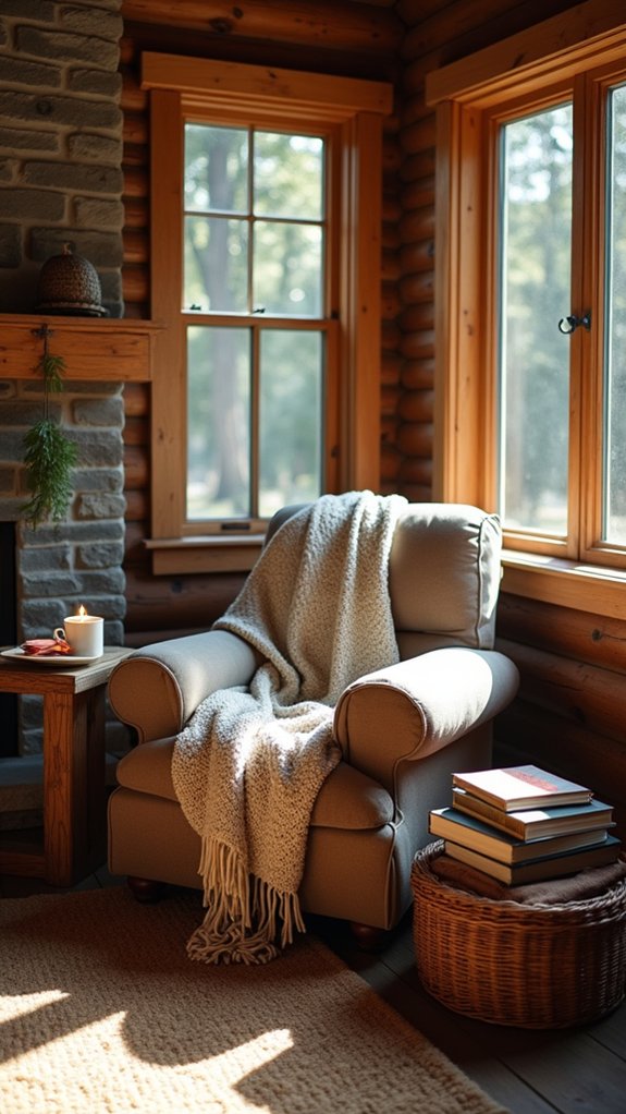 cozy rustic reading nook