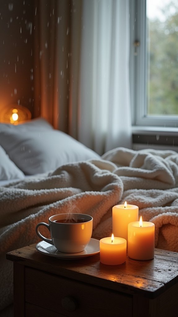 cozy scented candle relaxation