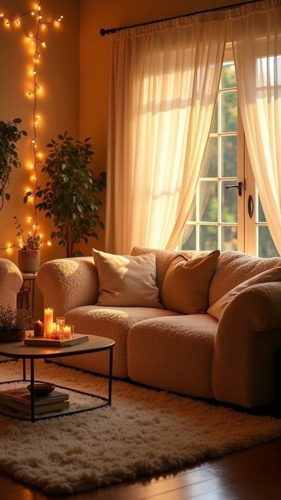 cozy string light ambiance