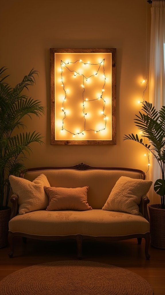 cozy string light display