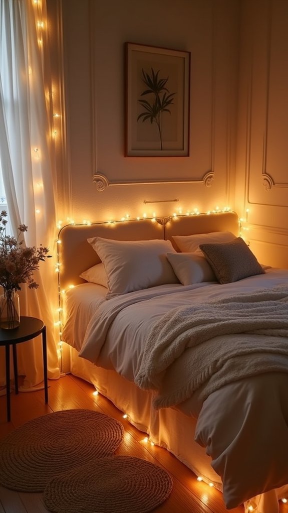 cozy string lights installation
