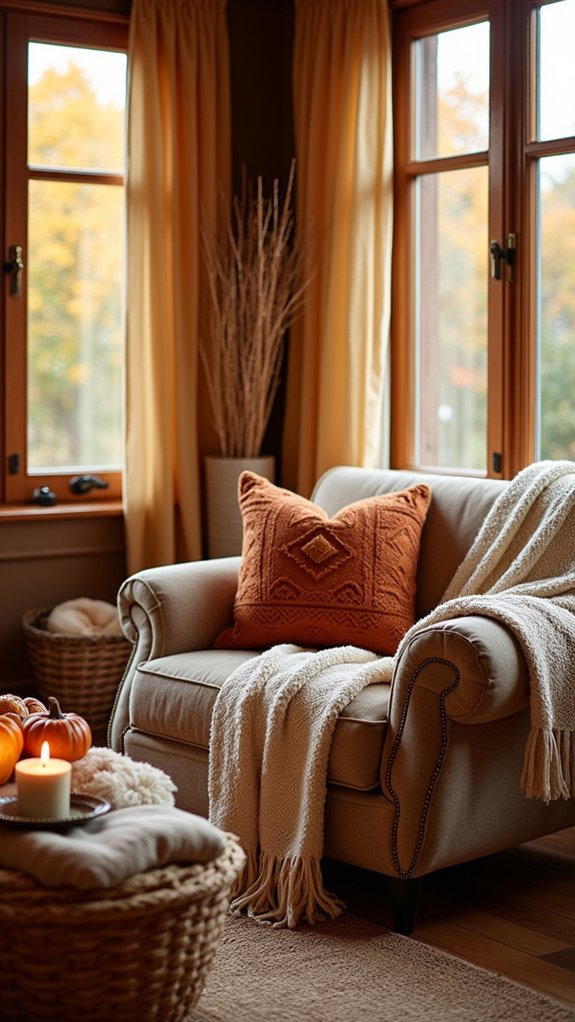 cozy textured fabric layering