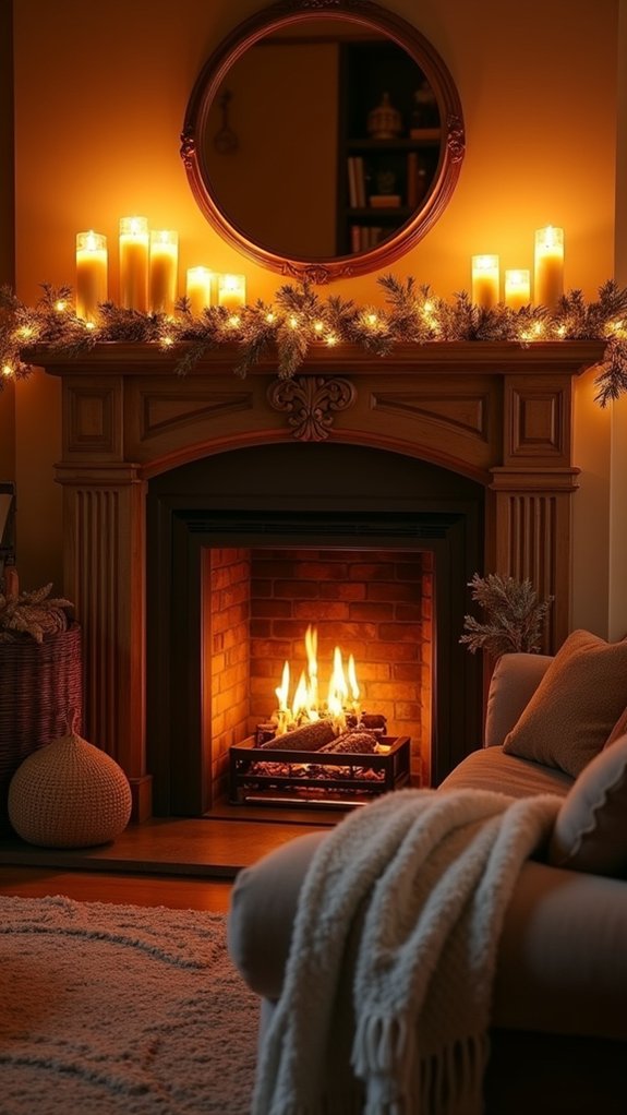 cozy textured inviting mantle