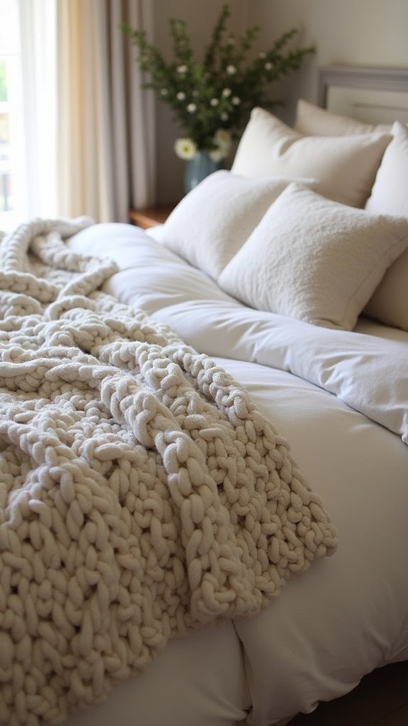cozy textured knit blanket