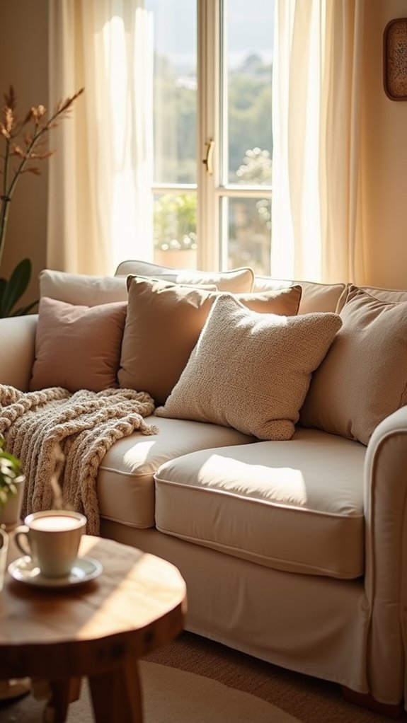 cozy textured throw pillows