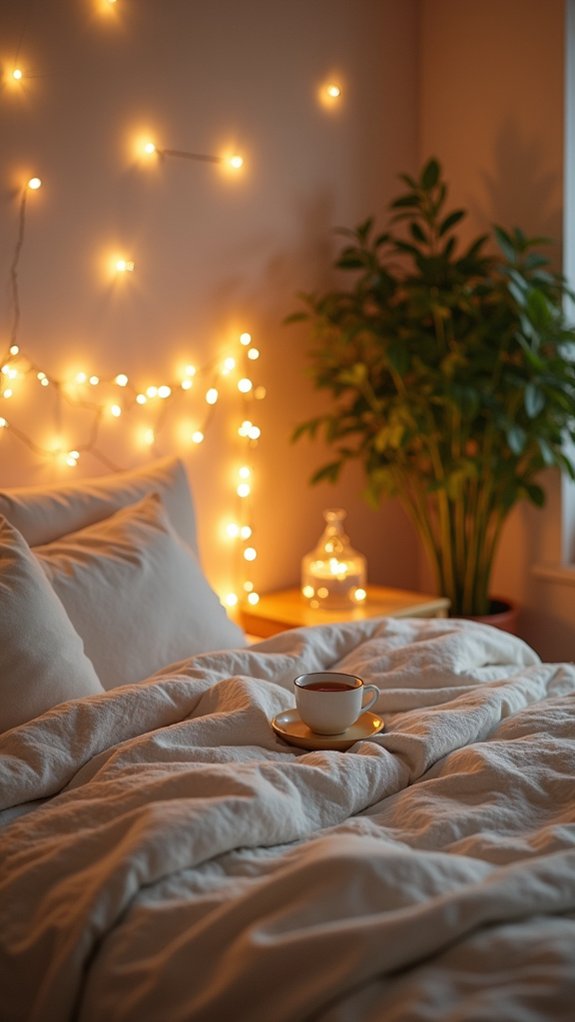 cozy under bed string lights