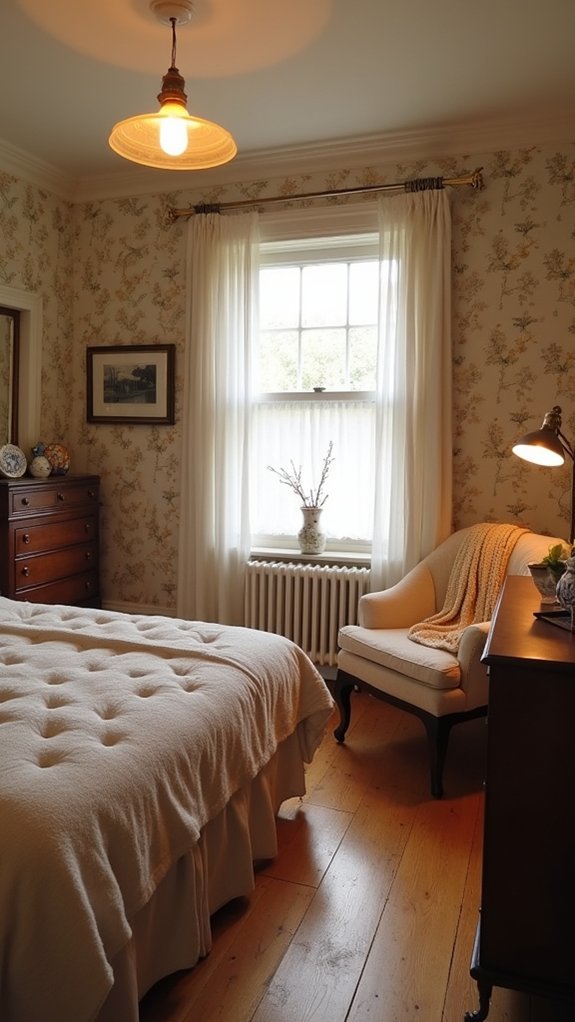 cozy vintage bedroom lighting