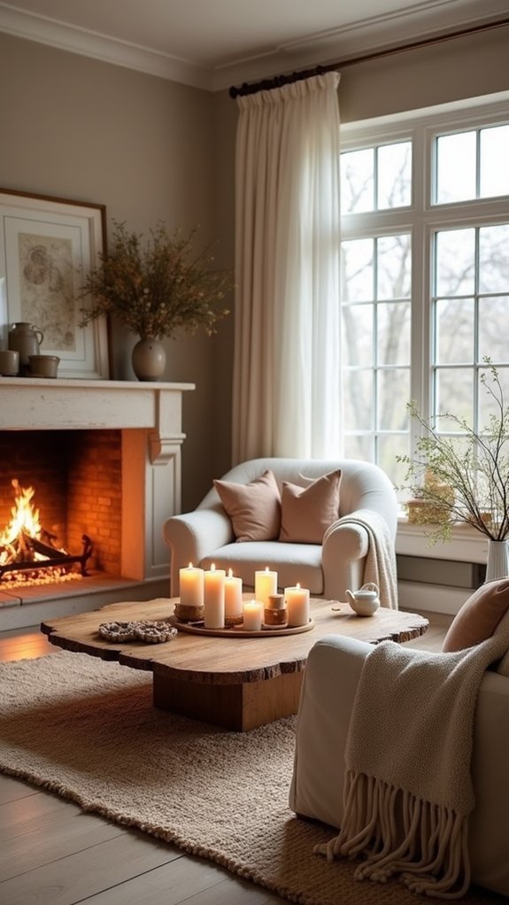 cozy warmth with flames