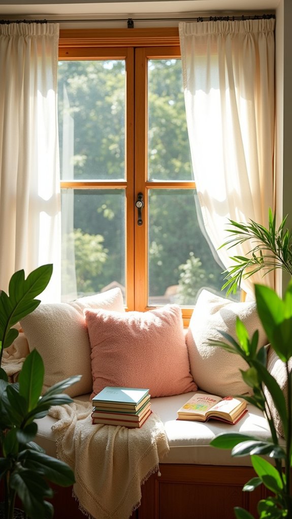 cozy window seat reading