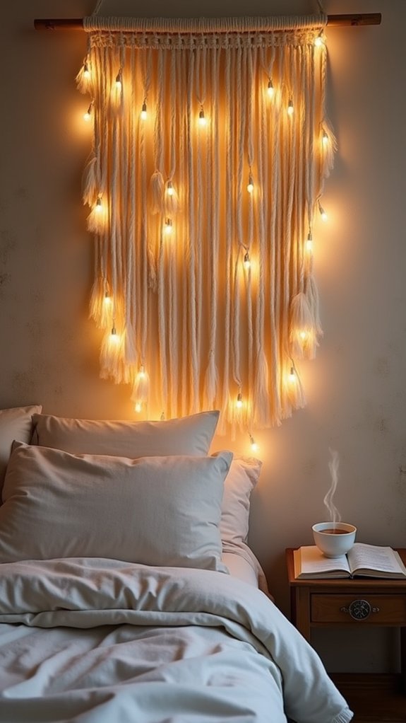 cozy woven string lights