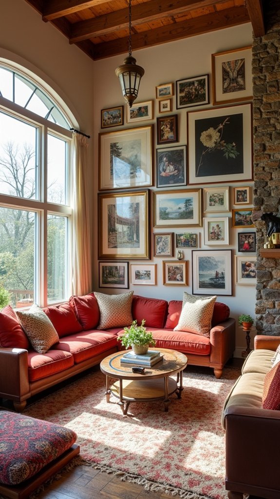 curated eclectic gallery wall