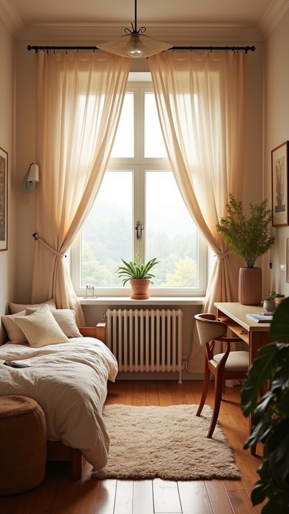 curtains create cozy separation
