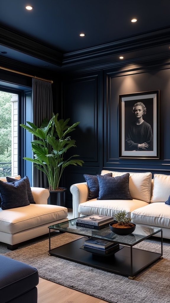 dramatic bold navy ceilings