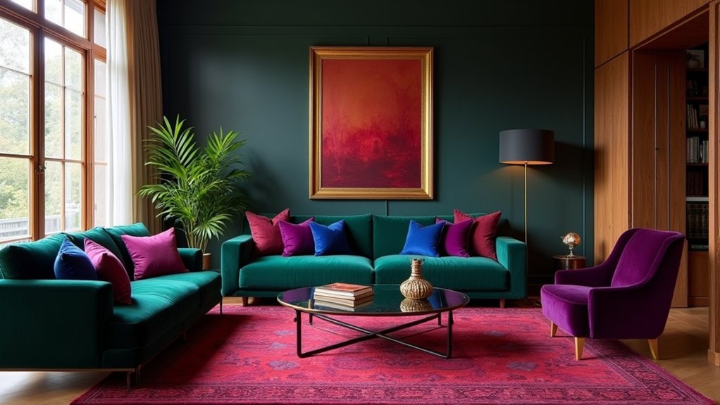 dramatic jewel tone decor