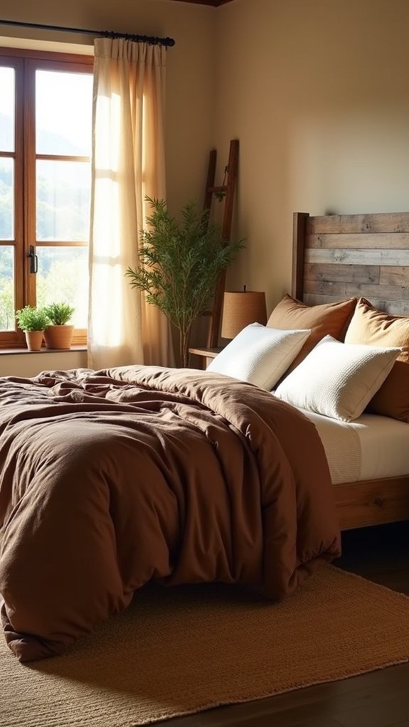 earthy modern bedroom fusion