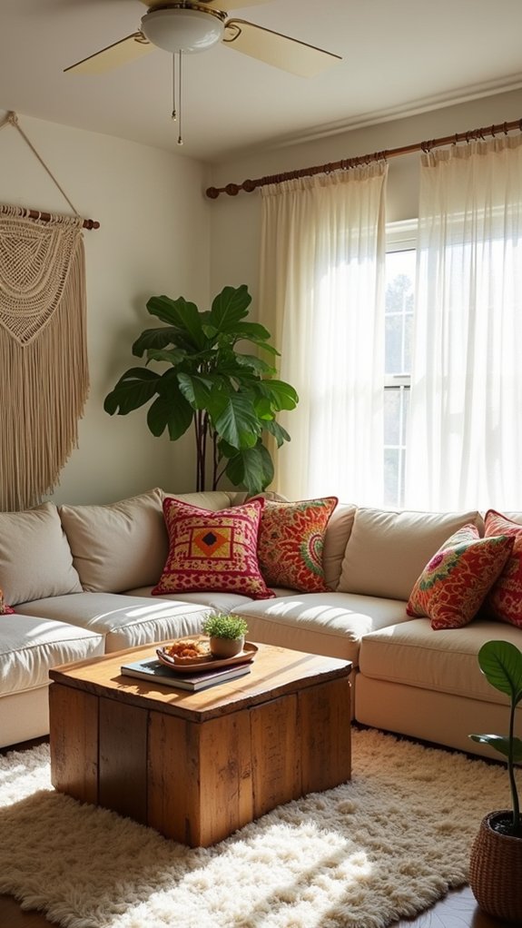 eclectic beige living room