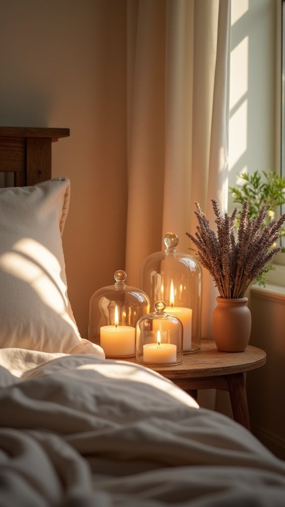 elegant candles in glass