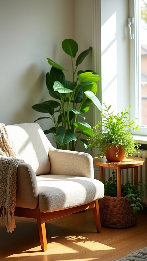 enhancing bedroom with plants