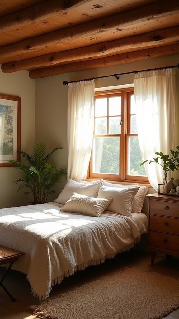exposed beams enhance rustic charm