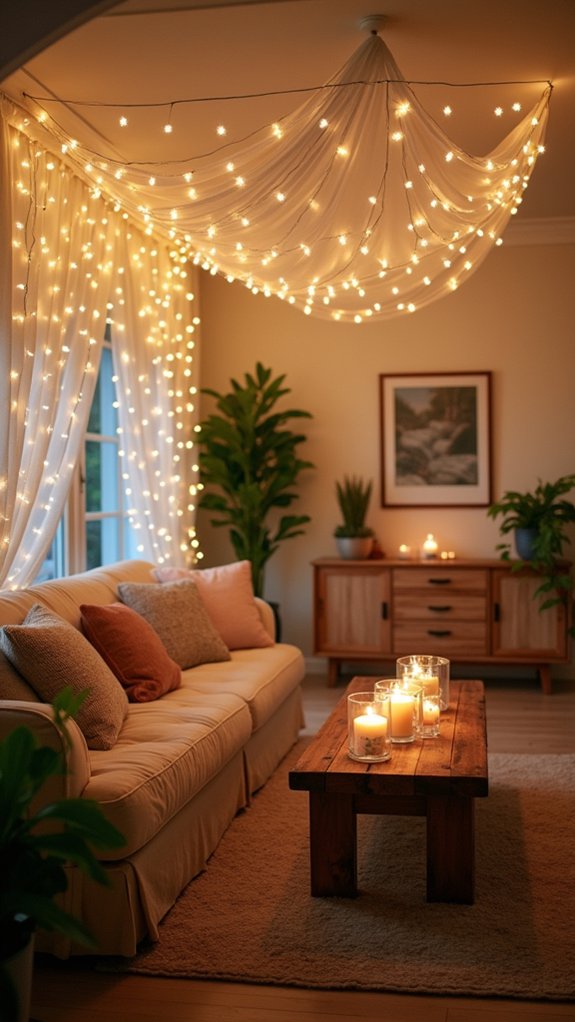 fairy light ceiling transformation