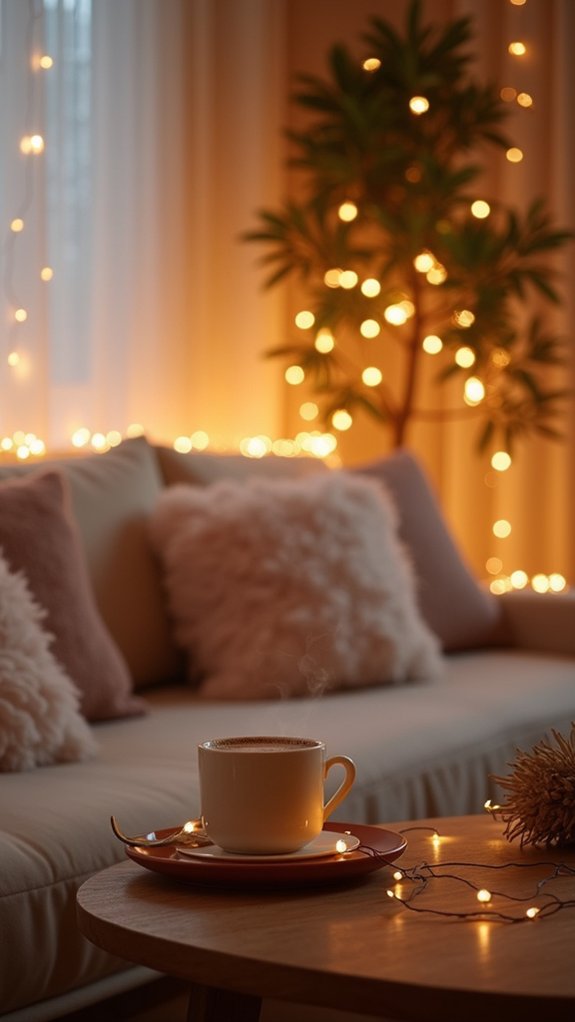 fairy lights create coziness