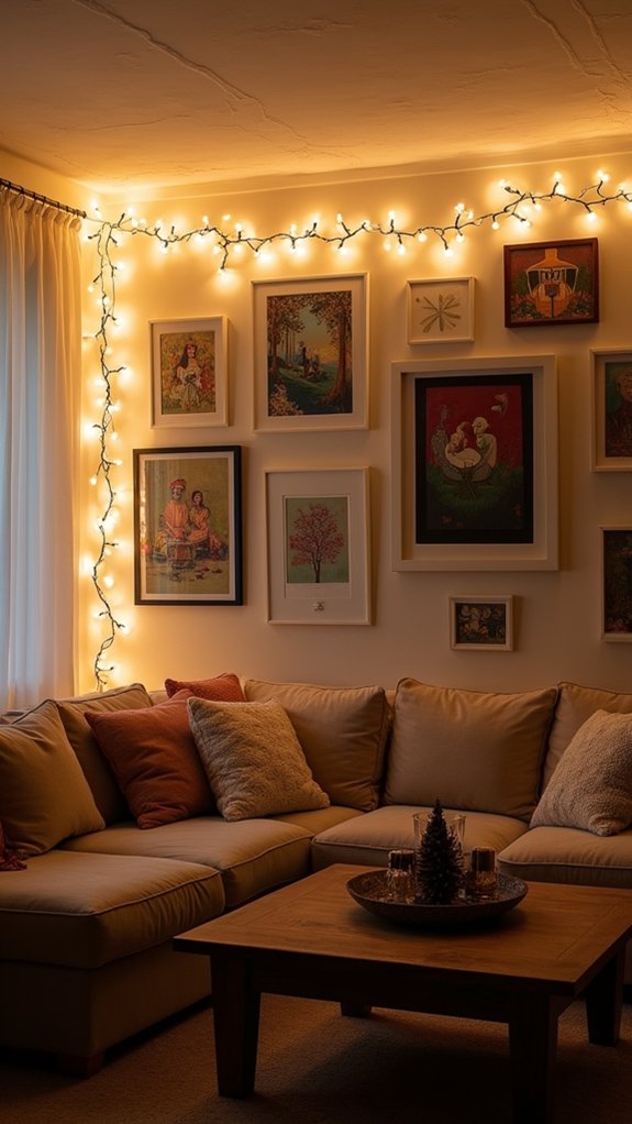 festive gallery wall lighting