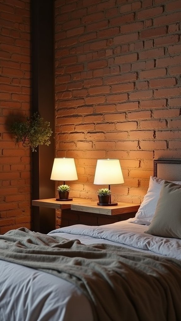 floating nightstands enhance space