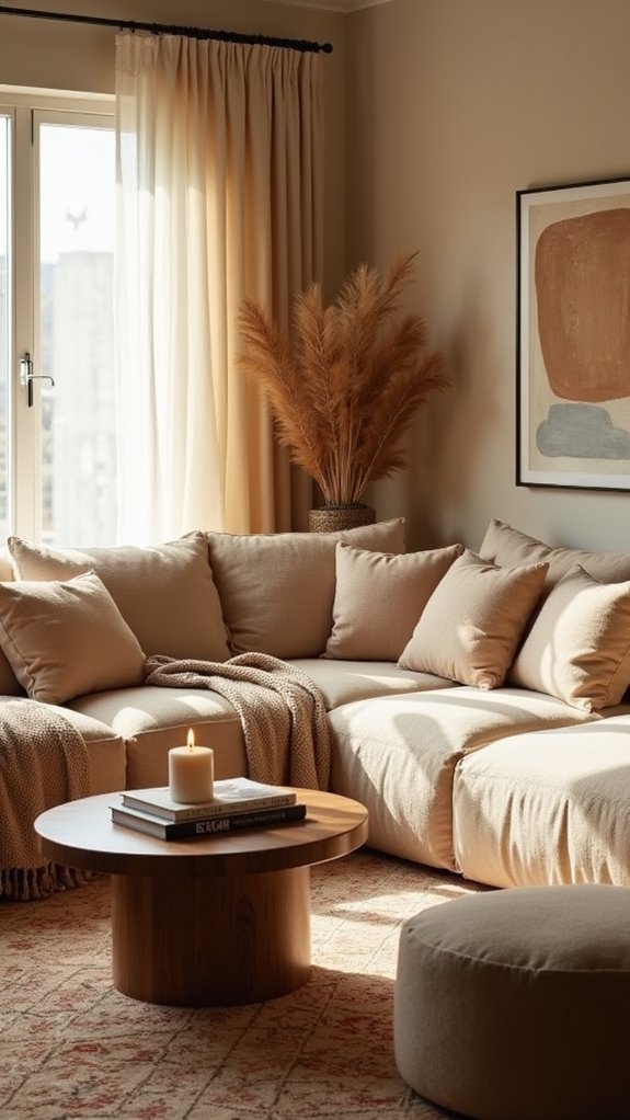 functional sectional with coffee table