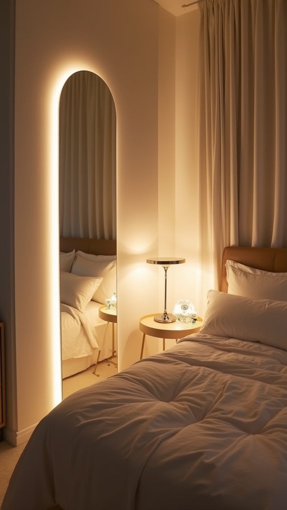 glamorous backlit mirror ambiance