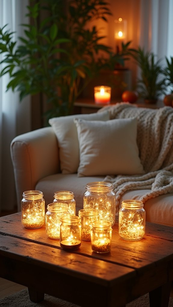illuminated jars create ambiance