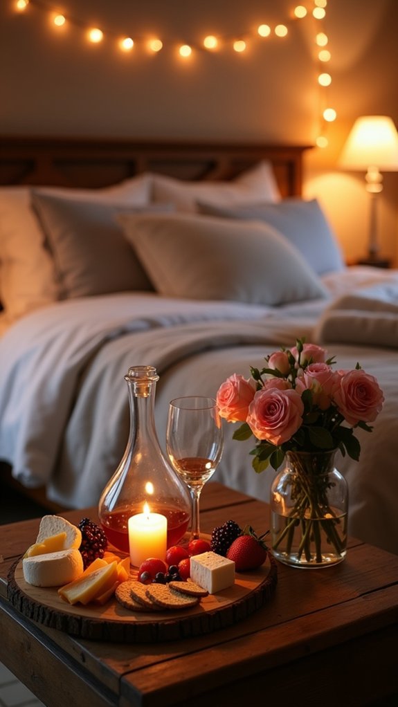 indulgent wine and snacks
