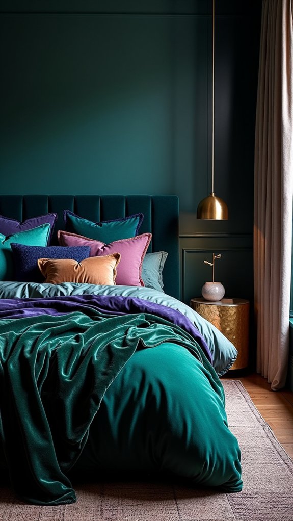 layered jewel toned textiles