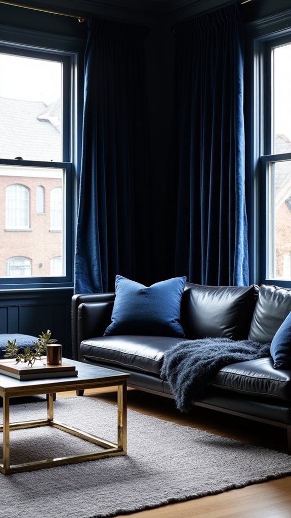 layered navy shades create depth