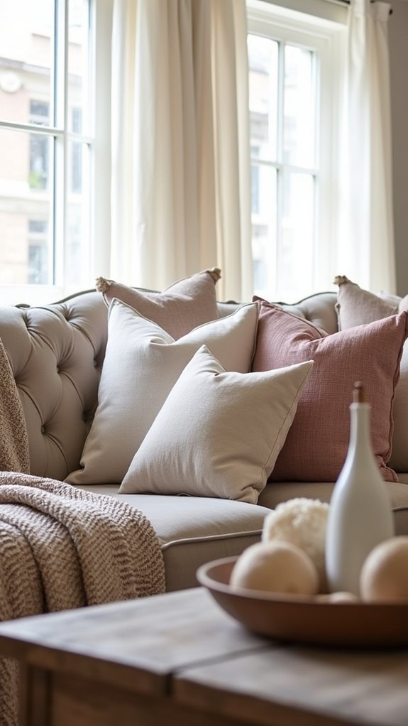 layered pillows create depth