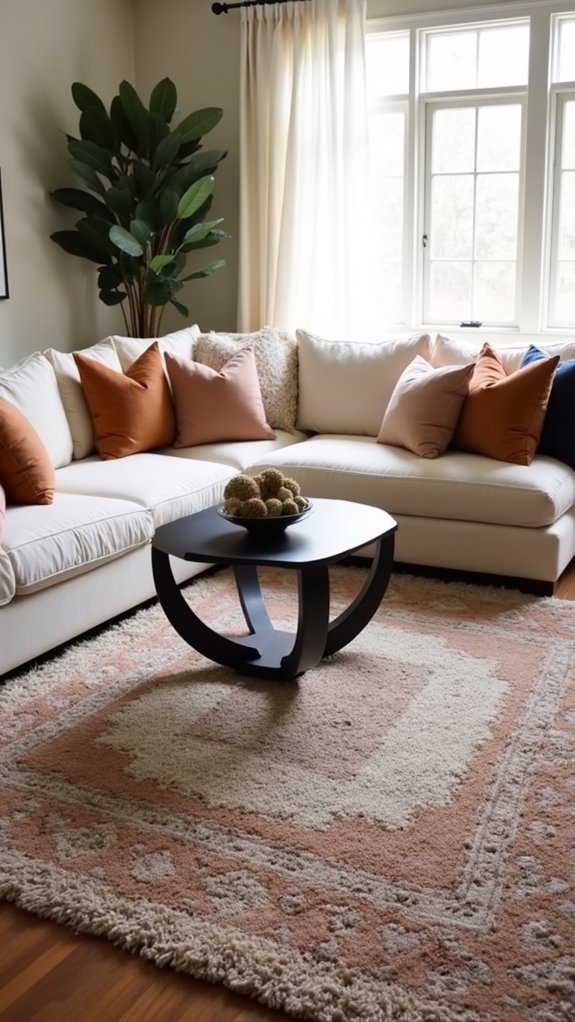 layered rugs enhance depth