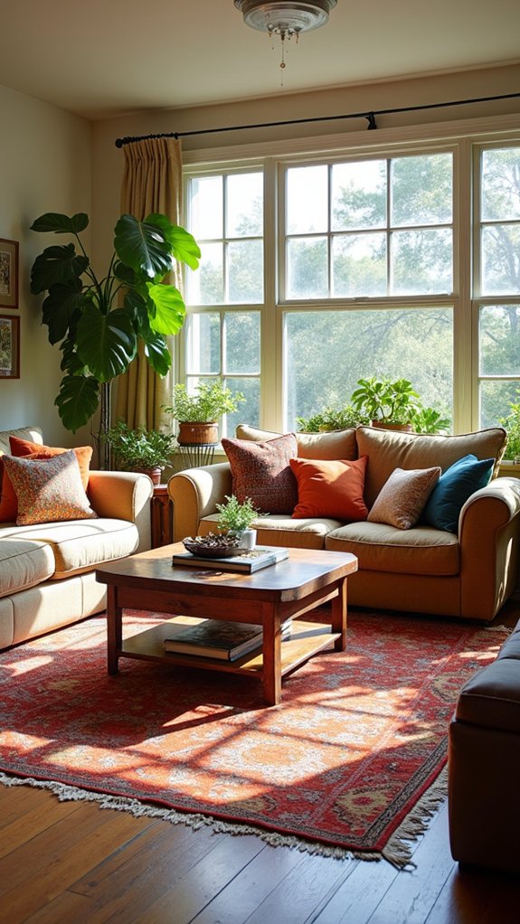 layered rugs for coziness